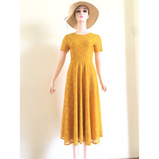 Đầm ren xoè dự tiệc thiết kế 2 lớp dành cho tuổi trung niên