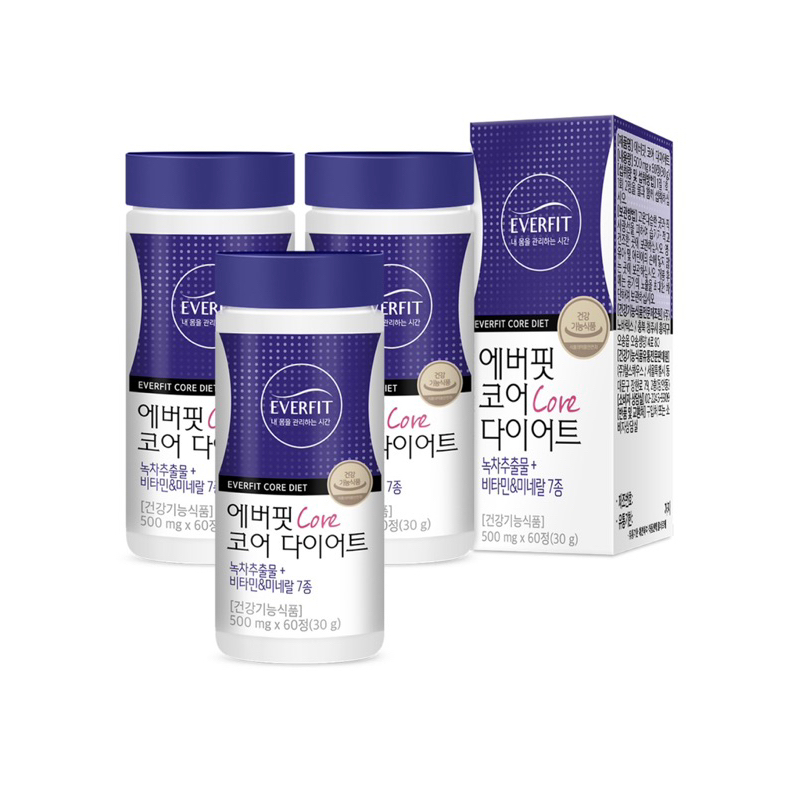 Viên uống Giảm Cân Cho Người Khó Giảm Everfit Core Diet Natural Plus 60v