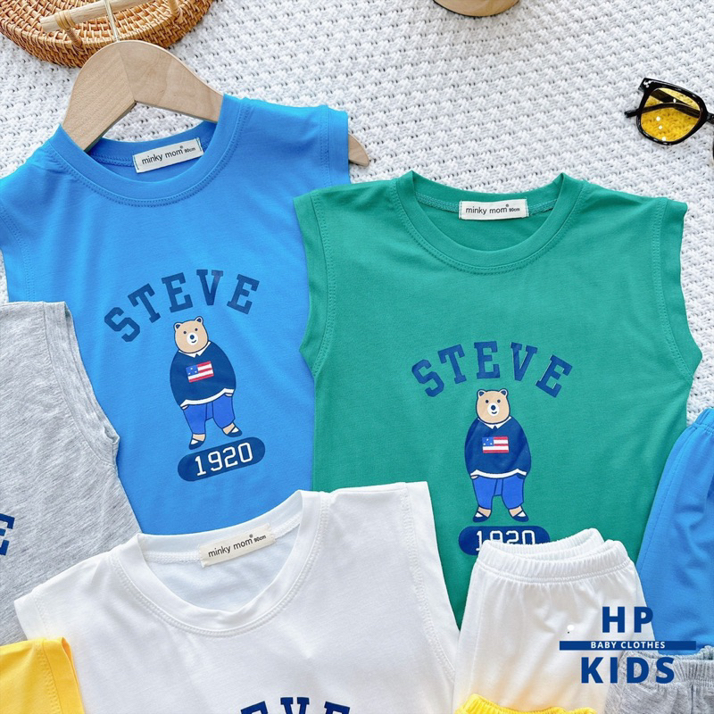 Sát nách thể thao gấu cho bé thun lạnh sài gòn size 8-27kg