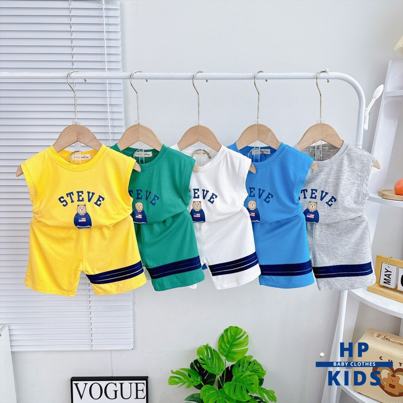 Sát nách thể thao gấu cho bé thun lạnh sài gòn size 8-27kg