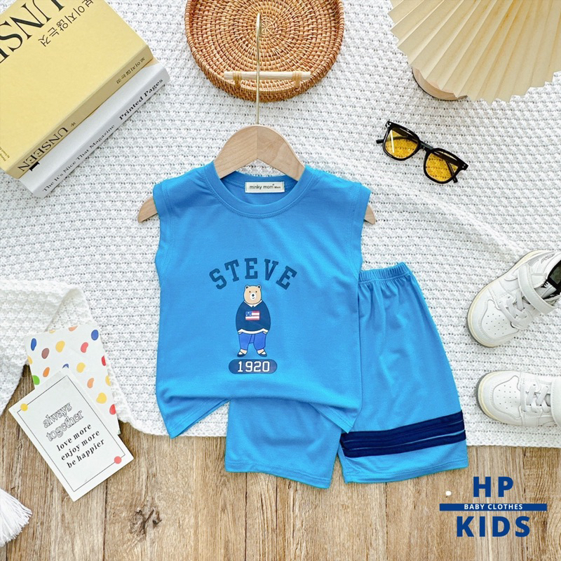 Sát nách thể thao gấu cho bé thun lạnh sài gòn size 8-27kg