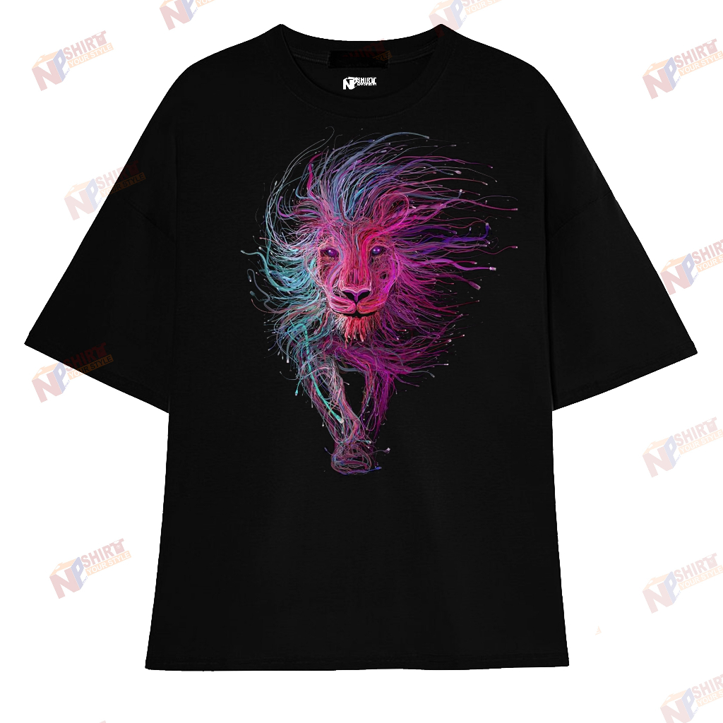 Áo Thun Nam Nữ Trẻ Em Tay Lỡ Form Rộng Cổ Tròn Unisex Cotton 2 Chiều 100% Cao Cấp NPTprint - Aó Thun Sư Tử