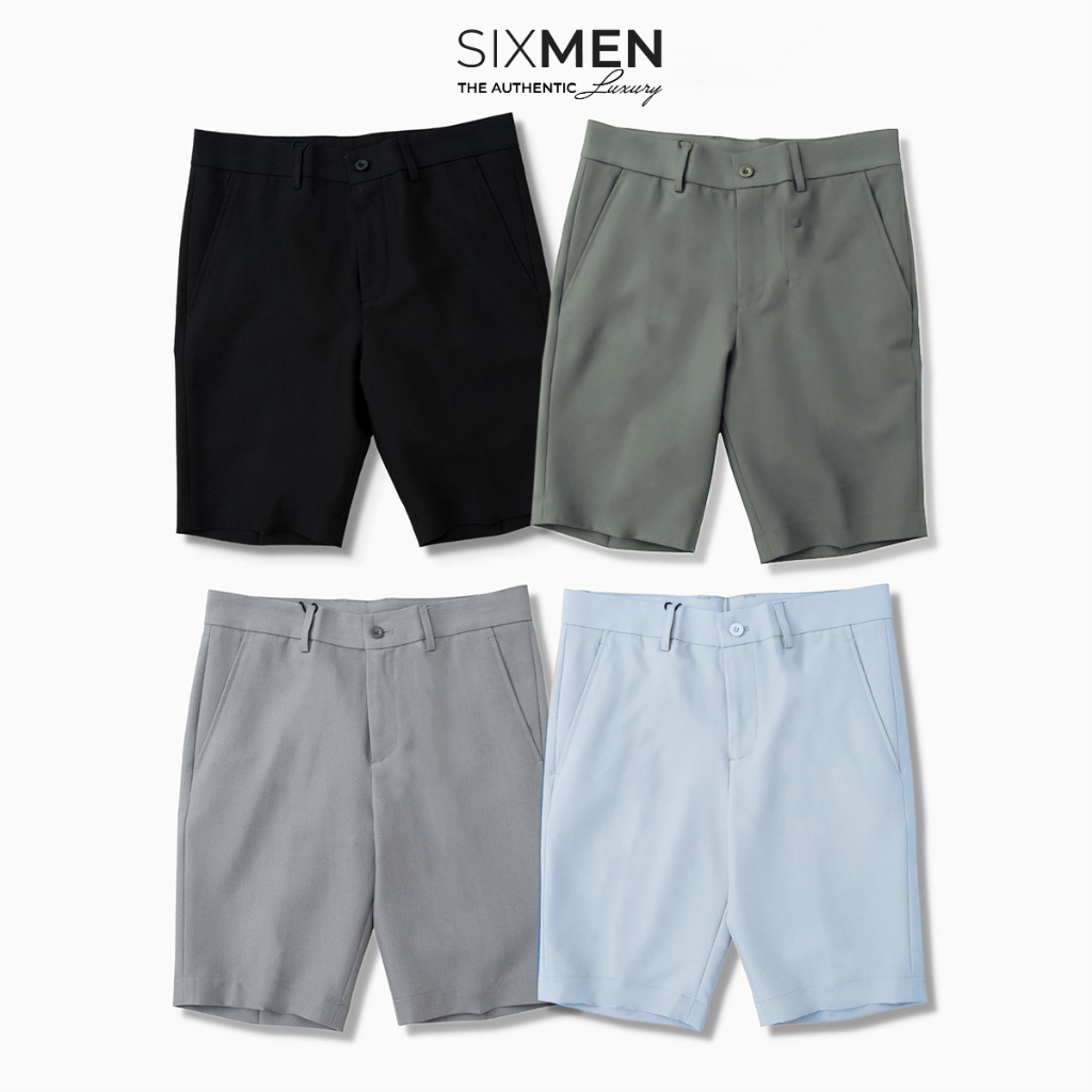 Quần short kaki nam cao cấp SIXMEN vải kaki tây xuất xịn, co giãn - Màu Rêu