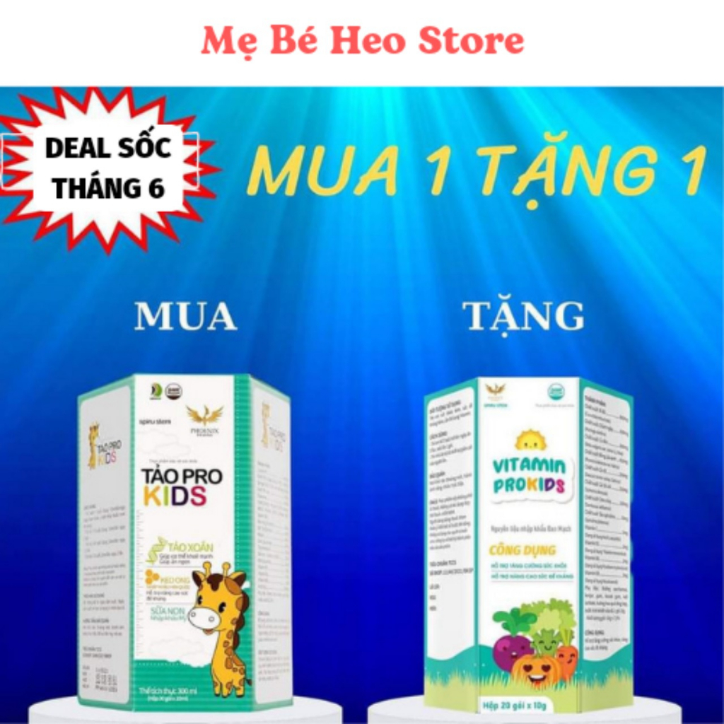 (MUA TẢO TẶNG THẠCH VITAMIN) Siro ăn ngon, tảo Pro Kids tăng sức đề kháng, tiêu hóa tốt, chống táo bón, bé tăng cân.