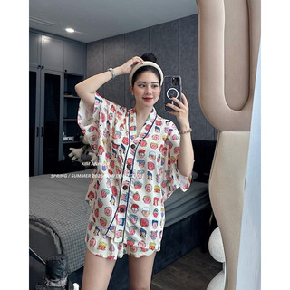 Bộ ngủ pizama hoạt hình kim anh bùi cn