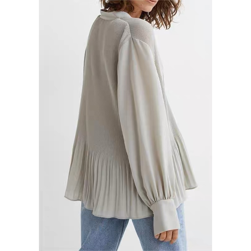 Áo blouse voan dập ly H.M
