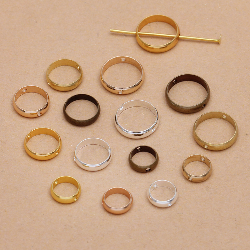 (1 cái)Nhẫn đồng vát lỗ 8*3mm và 10*3mm, Nguyên liệu làm trang sức cổ trang, Nguyên liệu diy