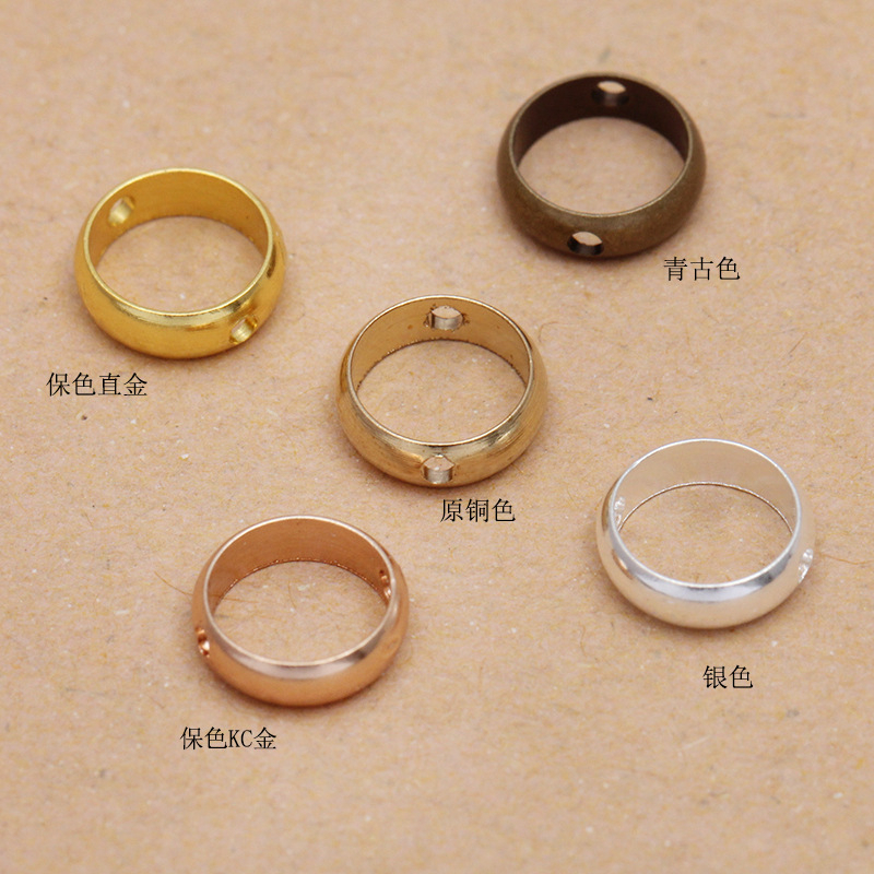 (1 cái)Nhẫn đồng vát lỗ 8*3mm và 10*3mm, Nguyên liệu làm trang sức cổ trang, Nguyên liệu diy