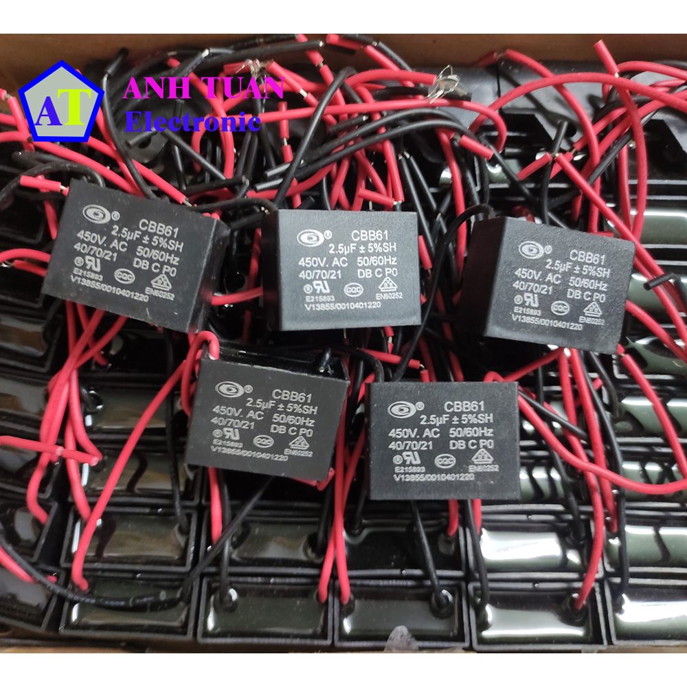 Tụ Quạt Các loại 2uf, 2.5uf, 3uf,4uf, 4.5uf, 5uf, 6uf hàng xịn