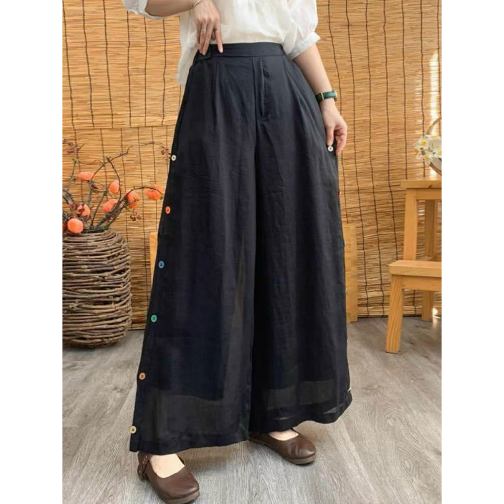 Quần Ống Rộng linen  Big size -40-90kg nhiều màu tươi mát cho chị em mặc hè đi du lịch-XMHH-mã 16