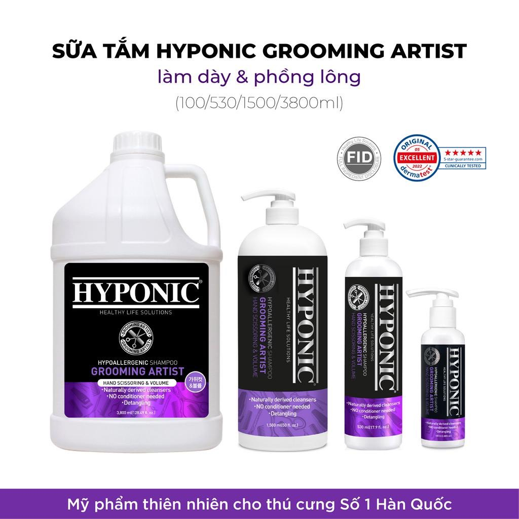 Sữa tắm cho chó cao cấp HYPONIC Grooming Artist tím, làm dày & phồng lông 530ml