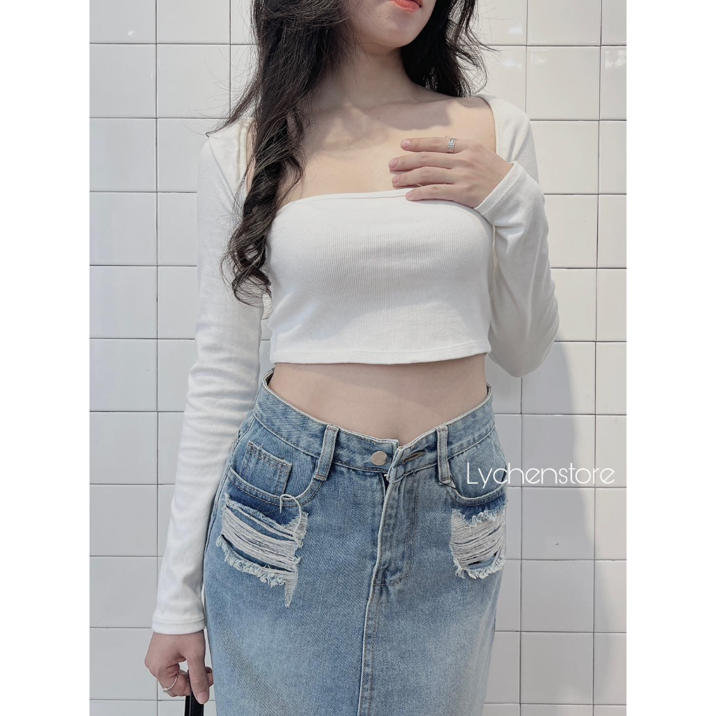 𝐋𝐘𝐂𝐇𝐄𝐍-  Chân Váy Jean Rách Túi