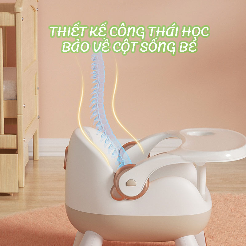 Ghế ăn dặm đa năng cho bé có bánh xe bên dưới chân ghế, ghế dùng để ăn dặm, ghế chơi, xe yo-yo chống trượt