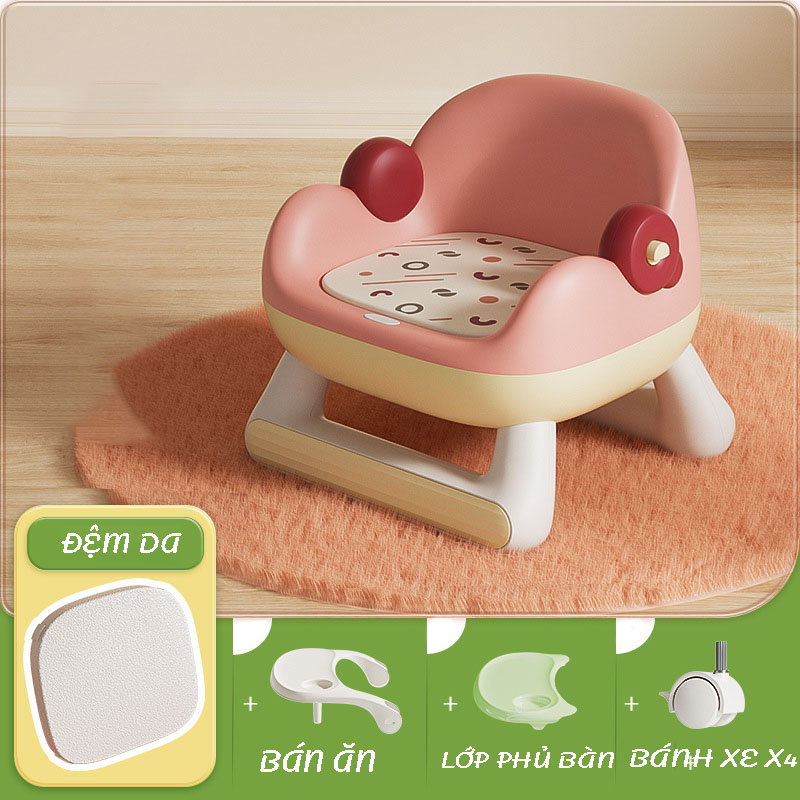 Ghế ăn dặm đa năng cho bé có bánh xe bên dưới chân ghế, ghế dùng để ăn dặm, ghế chơi, xe yo-yo chống trượt