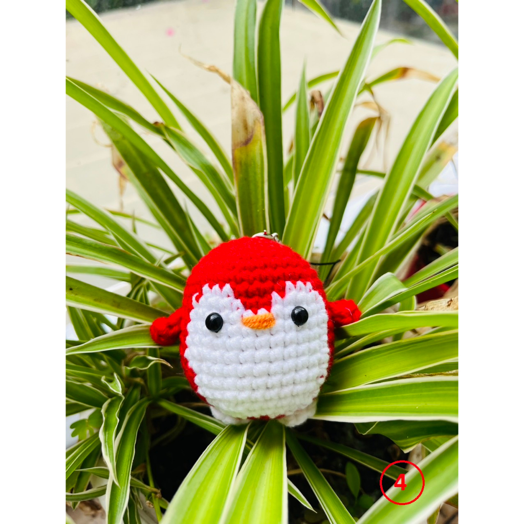 Móc khóa chim cánh cụt làm bằng len handmade-Thohoang handmade