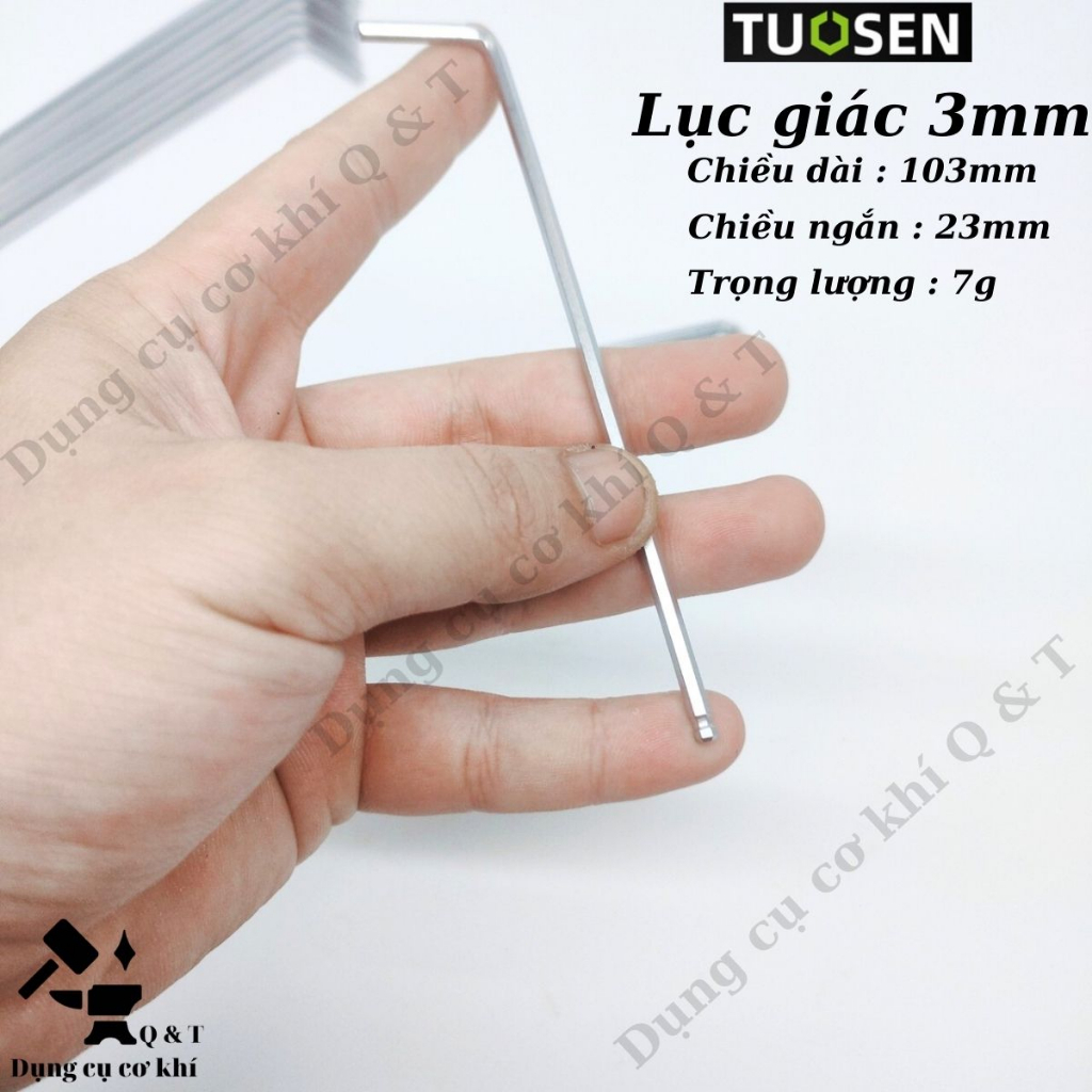 Lục giác đầu bi ,Lục lăng siết ốc thép crv lẻ các số 3mm tới 6mm TUOSEN