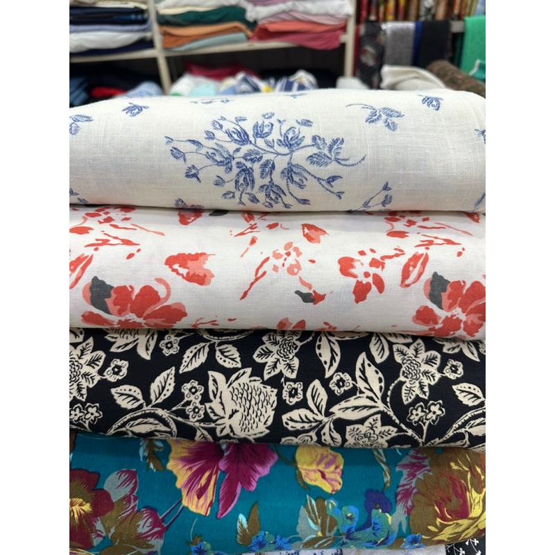 Vải linen hoa