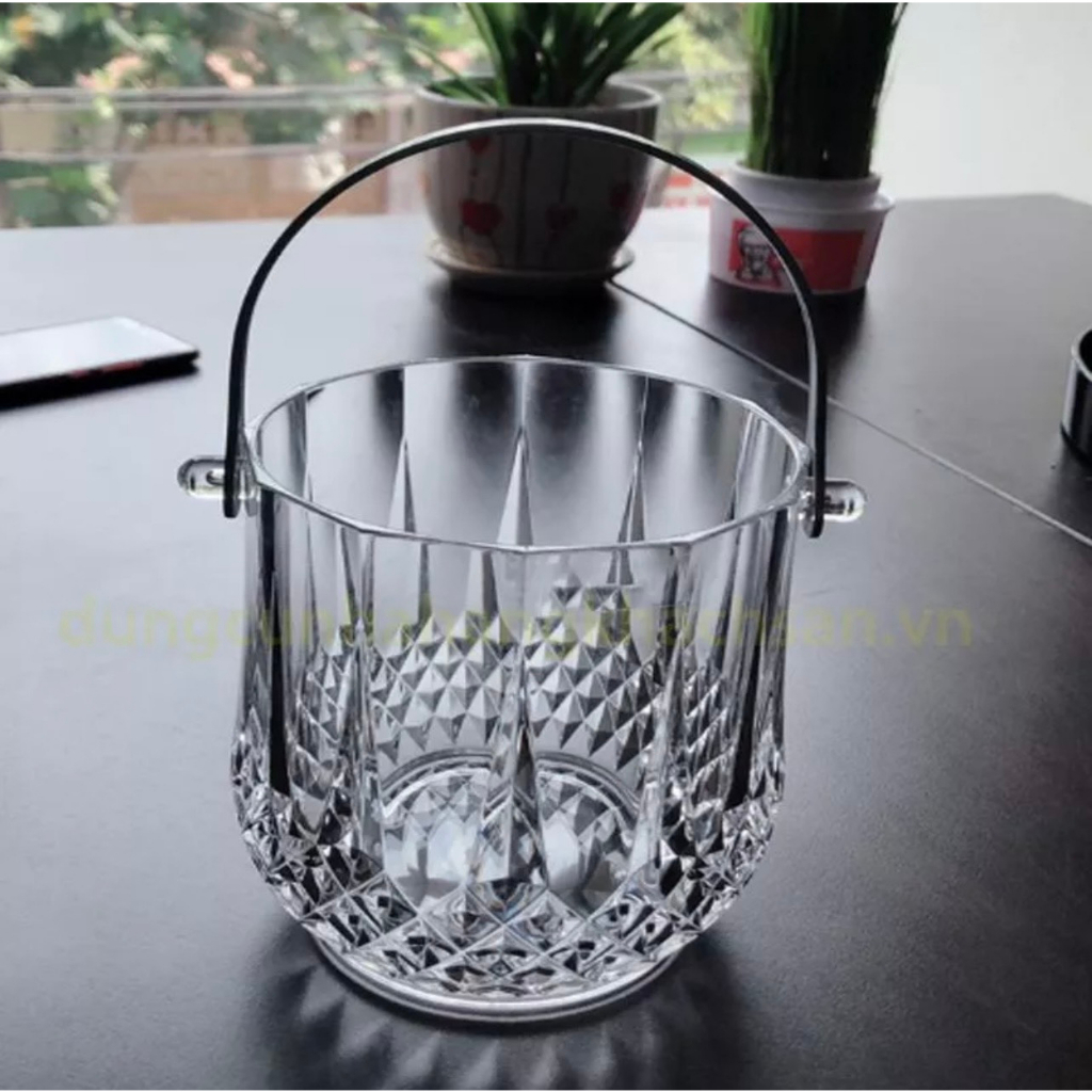 Xô đựng đá 1 lít vân kim cương nhựa Việt Nhật cao cấp. Kích thước: Cao 14cm, đường kính 13cM