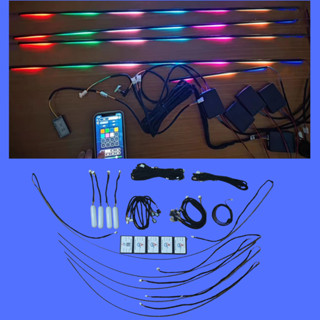 Led viền nội thất cao  cấp V3  18 chi tiết  trang trí viền nội thất xe ô tô