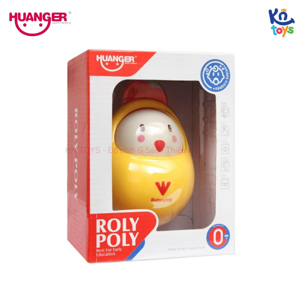 Đồ Chơi Lật Đật Có Âm Thanh Xúc Xắc HUANGER Roly Poly HE0297 – Chú Gà Thăng Bằng Cho Bé Sơ Sinh