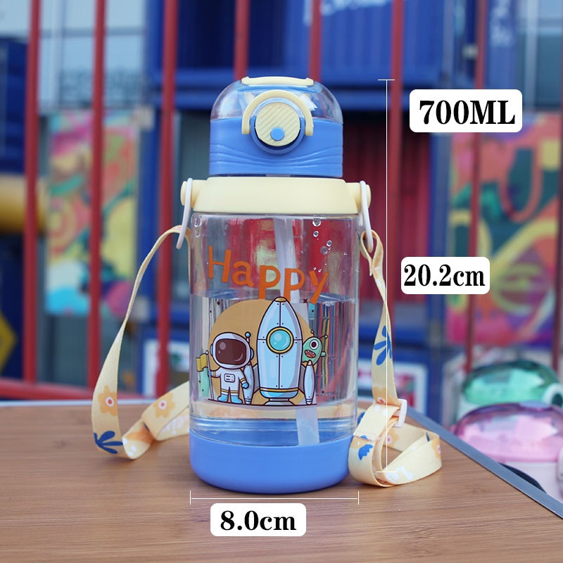 Bình Nước Botol Air kanak-kanak 700ML Kèm Ống Hút Nhỏ