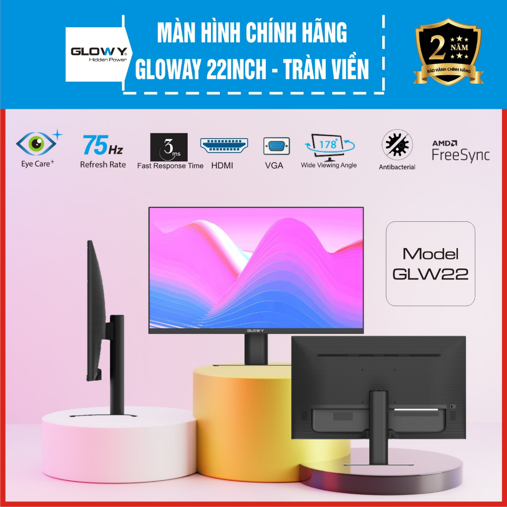 [ FLASH SALE ] Màn hình chính hãng HKC-Glowy 22 INCH - Tràn viền, full HD. Bảo hành 24 tháng !!!