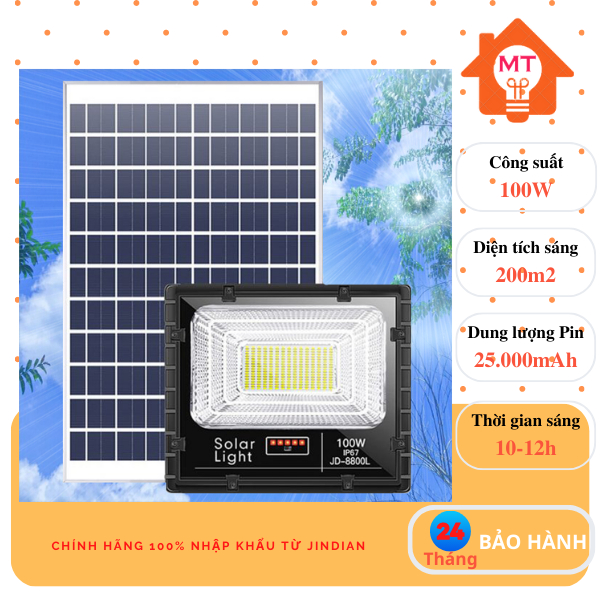 Đèn năng lượng mặt trời JINDIAN 100W JD -8800L
