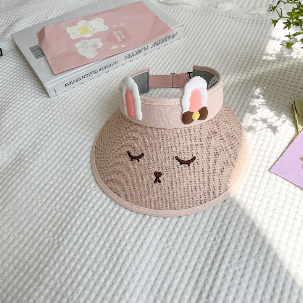 Mũ chống nắng - Nón không nóc hoạ tiết thỏ xinh cho bé trai bé gái - THE HOUSE KIDS
