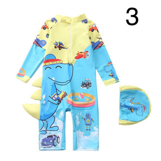 15-33kg Đồ bơi liền thân bé trai, đồ bơi tay dài kèm nón bé trai