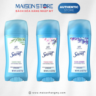 Lăn khử mùi dạng sáp secret invisible solid - hàng nhập usa chính hãng