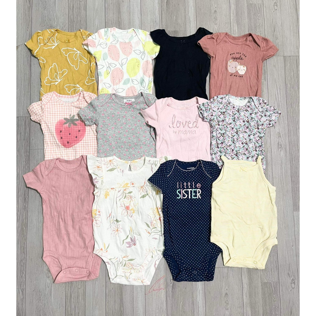 Sét 10 bộ Bodysuit cho bé trai bé gái hãng xuất dư hãng chất 100% cotton thoáng mát thấm hút mồ hôi
