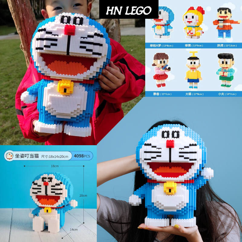 Mô hình lắp ráp Doraemon Size LỚN 22 đến 70cm Đồ trang trí Decor đáng yêu có tặng búa