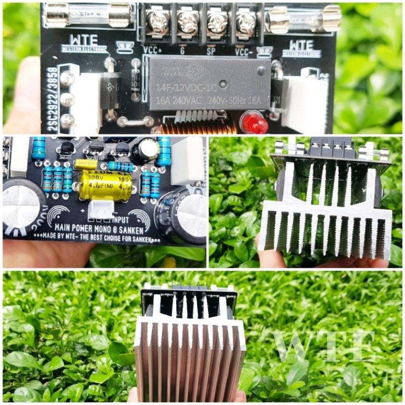 Mạch công suất 8 sò sanken mono liền bảo vệ loa ráp sẵn nhôm sò