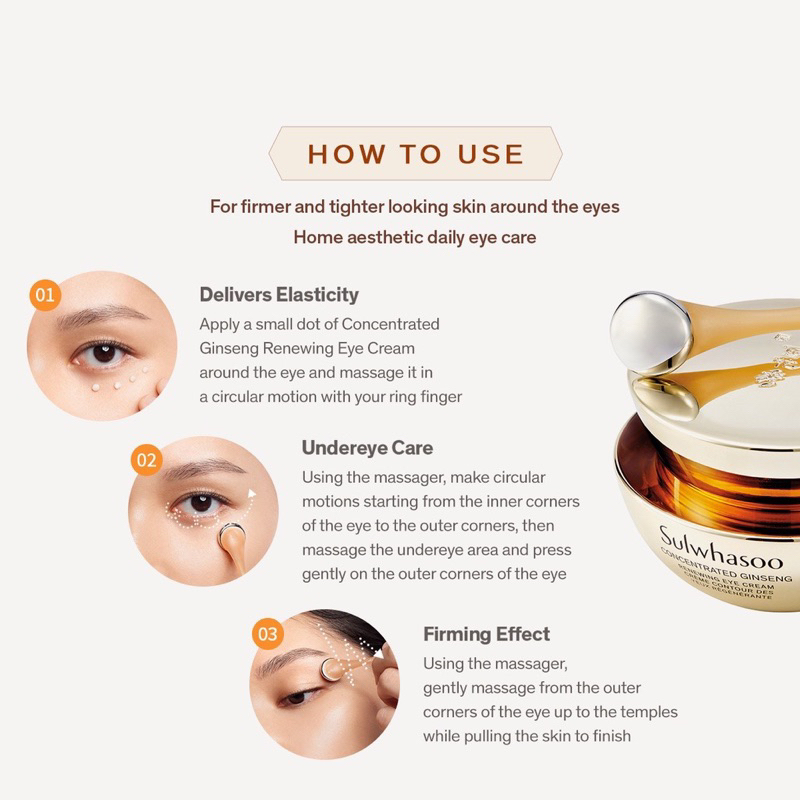 Kem Mắt Chống Lão Hóa Nhân Sâm Sulwhasoo Concentrated Ginseng Renewing Eye Cream TUÝP 3ML
