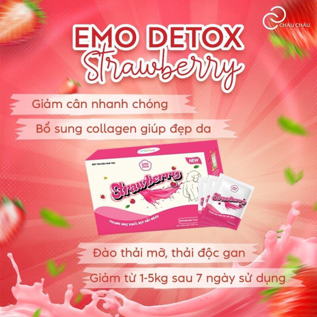 NƯỚC UỐNG TRÁI CÂY EMOSLIM 8 VỊ - kèm quà - bình nước - thước dây