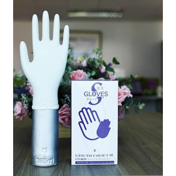 Găng tay cao su Sgloves Latex có bột 4.9g 100 chiếc/hộp CHÍNH HÃNG