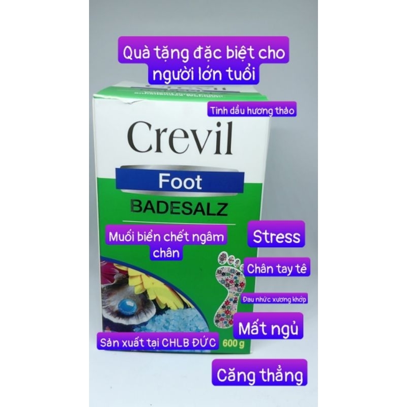 Muối Ngâm Chân Cho Người Bị Đau Nhức Xương Khớp, Mất Ngủ Crevil Foot Badesalz 600g
