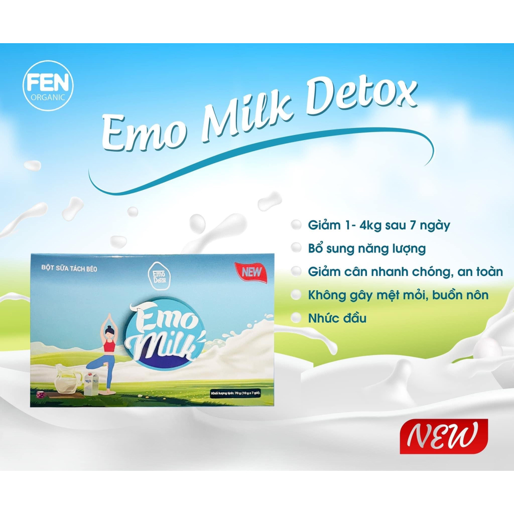 NƯỚC UỐNG TRÁI CÂY EMOSLIM 8 VỊ - kèm quà - bình nước - thước dây