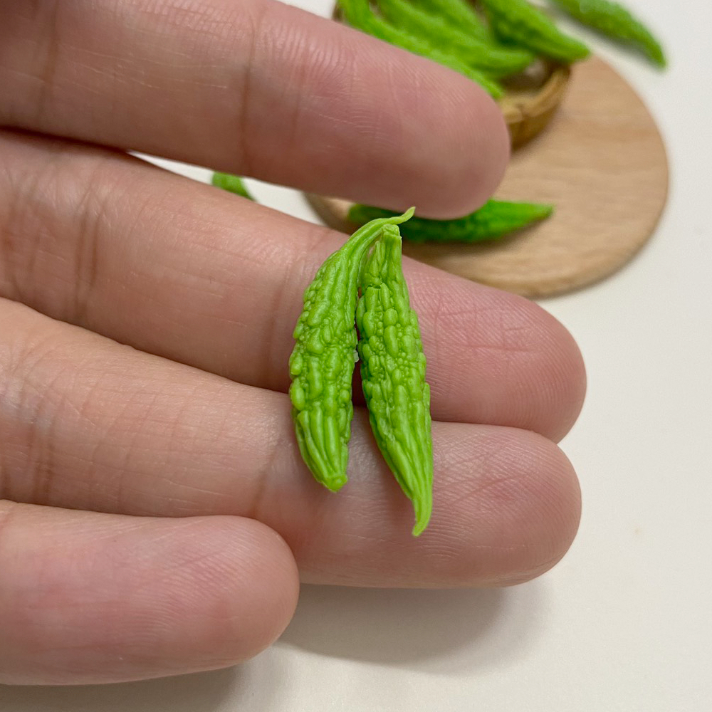 Mô hình trái khổ qua / mướp đắng , minifood/miniature, đồ ăn tí hon, đồ ăn mini mô hình cho búp bê