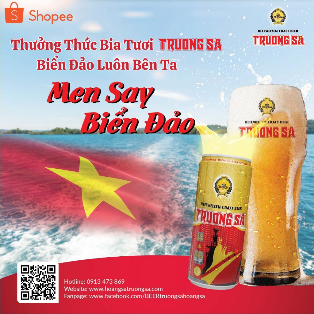 BIA TƯƠI TRƯỜNG SA.Thùng 12 lon