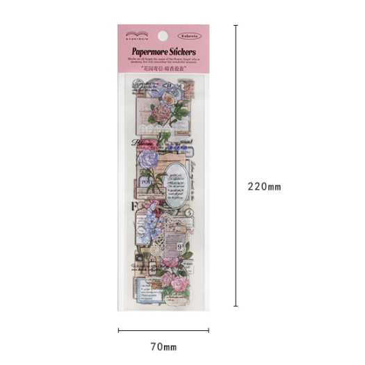 Set 6 Tấm Sticker PET Dán Trang Trí Sổ Tay DIY Bullet Journal Hình Hoa Lá