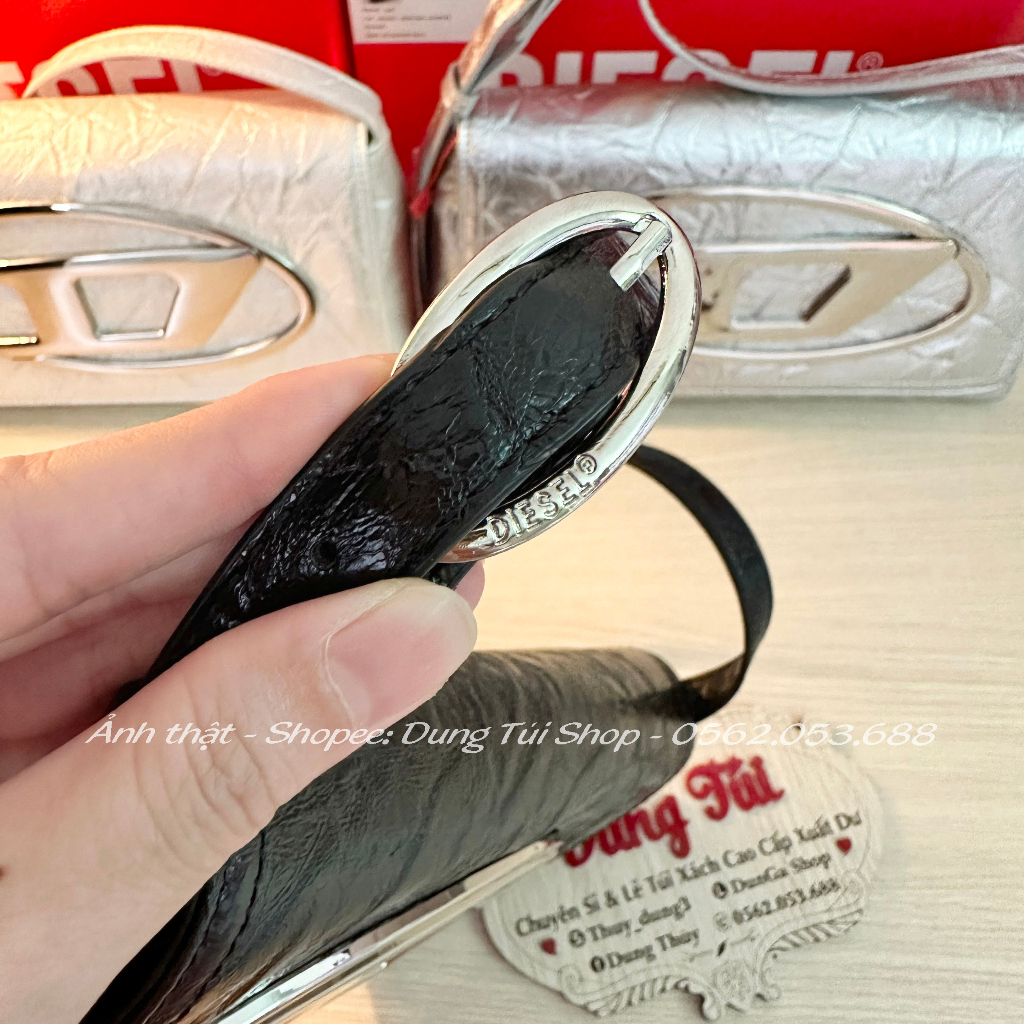 Túi Disel nữ kẹp nách + đeo vai size 26 chất da dày dặn ngăn rộng ,túi mang du lịch full màu