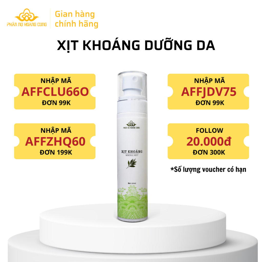 Xịt Khoáng Dưỡng Da Phấn Nụ Hoàng Cung Dung Tích 100ml