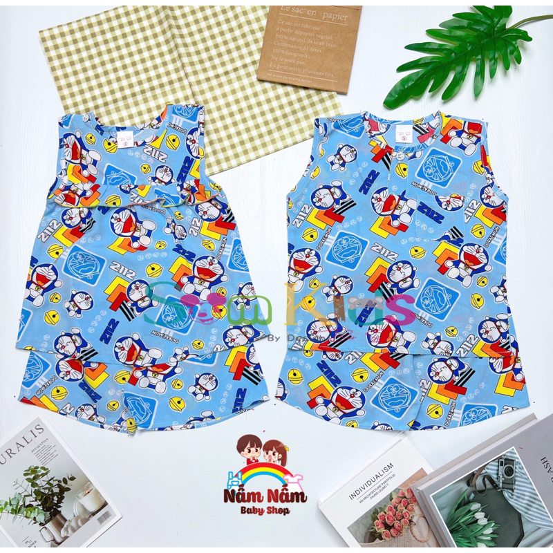 Bộ đùi sát nách bé trai bé gái chất lanh/tole Bảo Sam