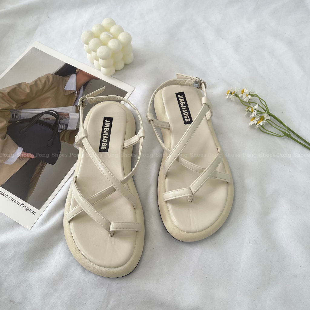 Giày Sandal dây bánh mì Pongshoes phong cách Ulzzangs FULL HỘP Mã  1408