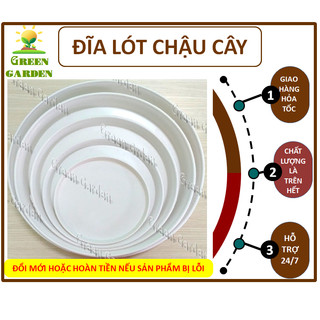 Đĩa nhựa lót chậu cây, đĩa hứng nước màu trắng