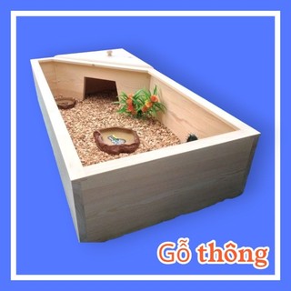Chuồng nuôi bò sát, chuồng nuôi rùa cạn bằng gỗ thông tự nhiên