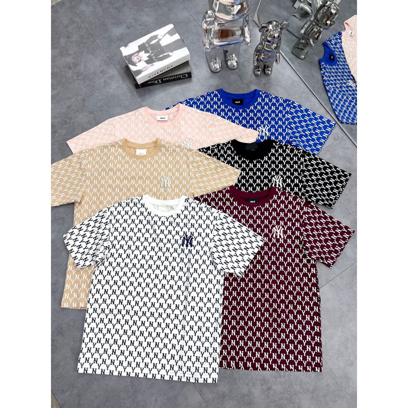 Áo Thun Ngắn Tay MLB Ny unisex monogram