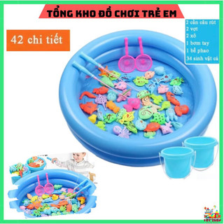 Bộ đồ chơi câu cá vui nhộn, bộ đồ chơi câu cá 42 chi tiết có gắn nam châm cho bé