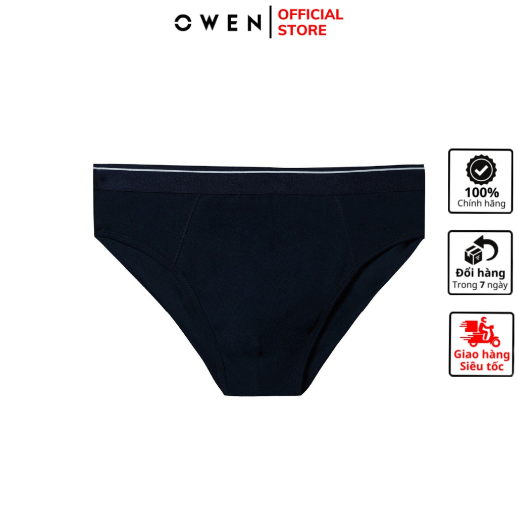 Quần lót nam tam giác OWEN QLR232432 kiểu sịp brief slim fit màu xanh navy vải cotton cao cấp mềm mại thoáng mát dễ chịu